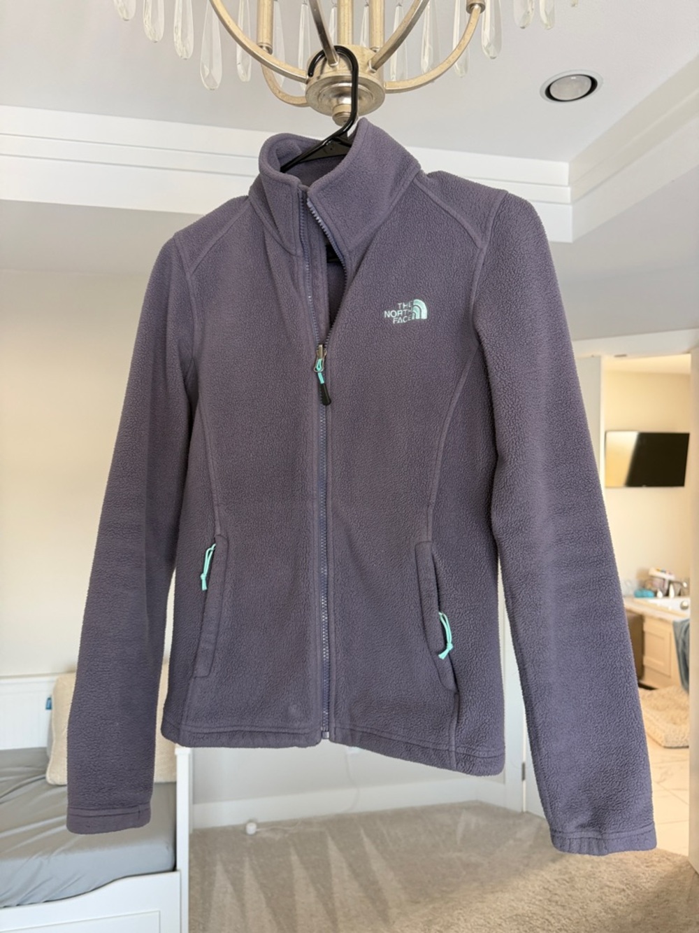 The North Face Women's Light Purple/ Gray Full-Zip Fleece Jacket